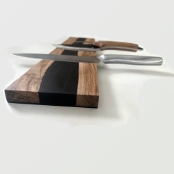 Porte couteau noyer / Epoxy aimanté