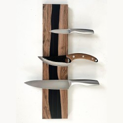 Porte couteau noyer / Epoxy aimanté