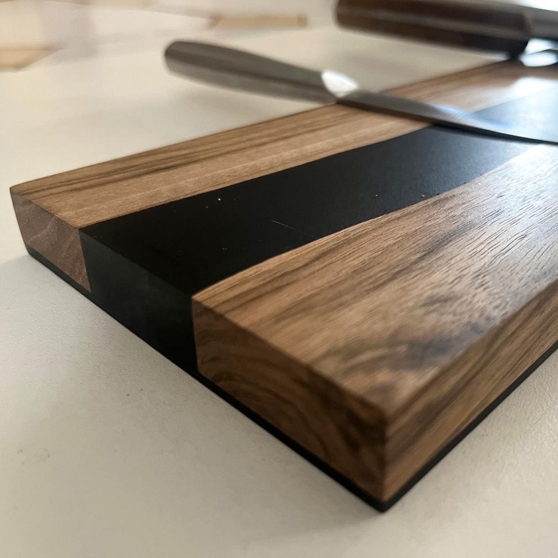 Porte couteau noyer / Epoxy aimanté