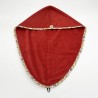 Serviette cheveu en éponge rouge et liseret coordonné- Une création Les Bobines de Coco