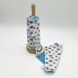 carré essuie-tout coton "So-Malin"
création Les bobines de Coco
fabrication artisanale France