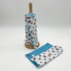 carré essuie-tout coton "So-Malin"
création Les bobines de Coco
fabrication artisanale France