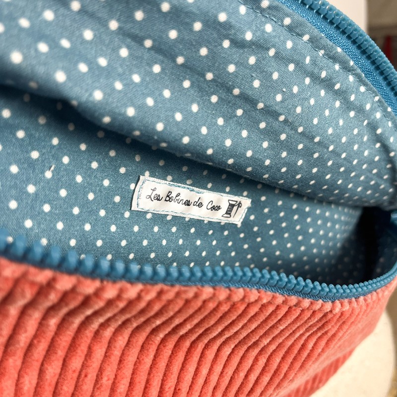 Sac banane Femme en velours côtelé rose - Fait main en France - modèle unique