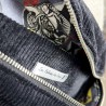 Sac banane en velours côtelé noir  - Fait main en France
