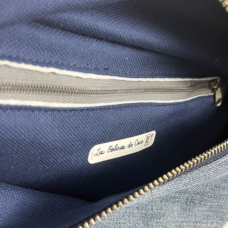 Sac banane Femme en jeans up-recyclé - Fait main en France - modèle unique