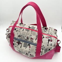 Sac de voyage georges en coton lin  - Fait main en France - modèle unique