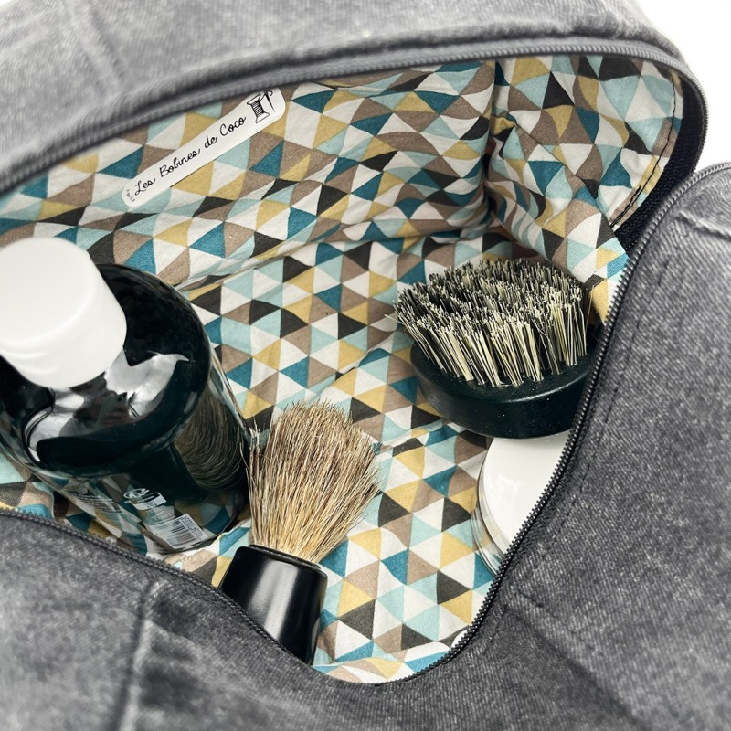 trousse toilette jeans noir up recyclé simili cuir