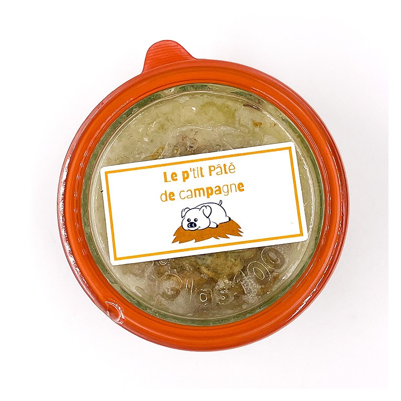 Pâté de campagne en bocal réutilisable issue d'un élevage raisonné