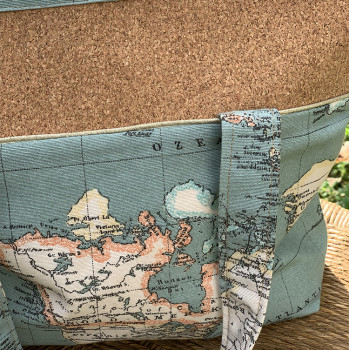 DIY couture - sace de voyage Globe Trotteur imprimé mappemonde