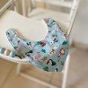 Cape sortie de bain en coton éponge imprimé panda et de 2 bavoirs coton imprimé panda - Fabrication artisanale en France