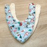 Cape sortie de bain en coton éponge imprimé panda et de 2 bavoirs coton imprimé panda - Fabrication artisanale en France
