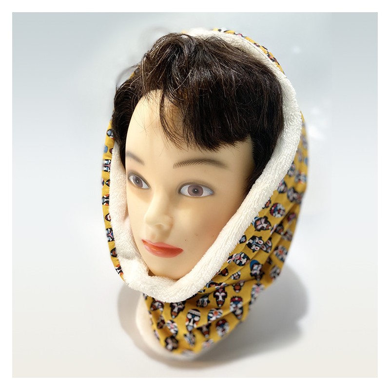 Snood Tour du cou, en polaire et coton imprimé. Pour adulte
Les Bobines de Coco