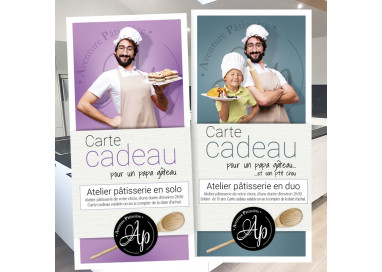 Carte cadeau pour un atelier Pâtisserie Papa solo ou papa/enfant  avec Marie "Aventure  pâtissière" à Aigondigné