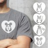 Tee-shirt gris en coton avec visuel original "Cœur de papa" blanc - Spécial Fête des Pères