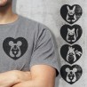 Tee-shirt gris en coton avec visuel original "Cœur de papa" noir - Spécial Fête des Pères