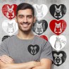 Tee-shirt gris en coton avec visuel original "Cœur de papa" blanc, noir ou rouge - Spécial Fête des Pères