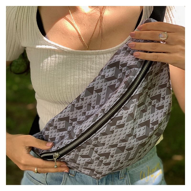 Sac banane Femme en tissu imperméable imprimé- Fait main en France - modèle unique