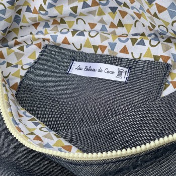 Sac banane Femme en coton imitation denim - Fait main en France - modèle unique