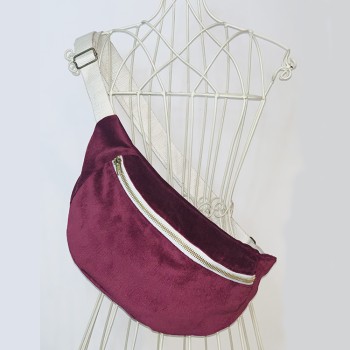 Sac banane Femme en velours cottelé - Fait main en France - modèle unique