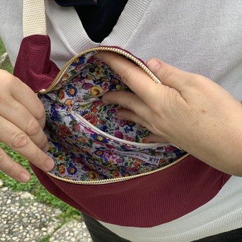 Sac banane Femme en velours cottelé - Fait main en France - modèle unique