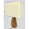 Lampe sur pied - Noyer massif - Abat-jour rectangle