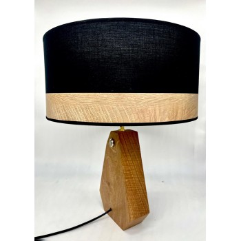 Lampe sur pied - création artisanale et modèle unique - Pied en noyer massif abat-jour rond