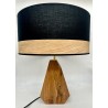 Lampe sur pied - création artisanale et modèle unique - Pied en noyer massif abat-jour rond