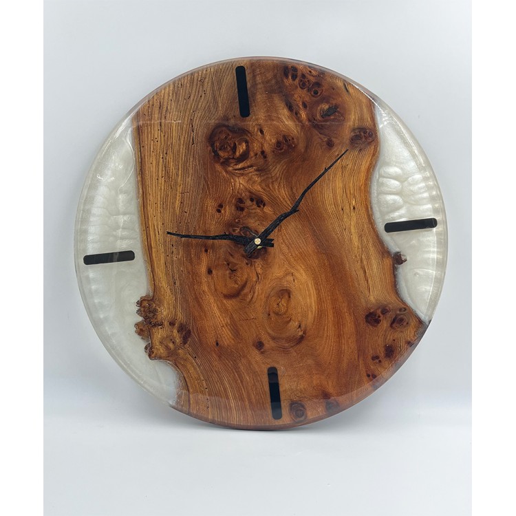 Horloge murale XXL Orme / Epoxy - Diamètre 46cm