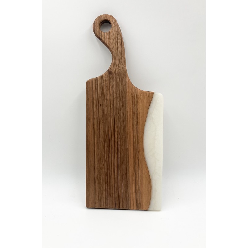 Planches de présentation en noyer massif / Epoxy blanc- Création artisanales en France- Modèle unique