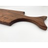 Planche de présentation / à découper en noyer massif, manche queue de poisson - 60 cm - Fabrication artisanale France