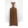 Planche de présentation / à découper en noyer massif, manche queue de poisson - 45 cm - Fabrication artisanale France