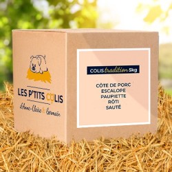 Colis de 5kg de viande de porc (Côte de porc, escalope, paupiette, Rôti, sauté) issue d'un élevage raisonné des Deux-Sèvres (79)