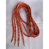 Lacets oranges/fleurs blanches pour chaussures ou baskets